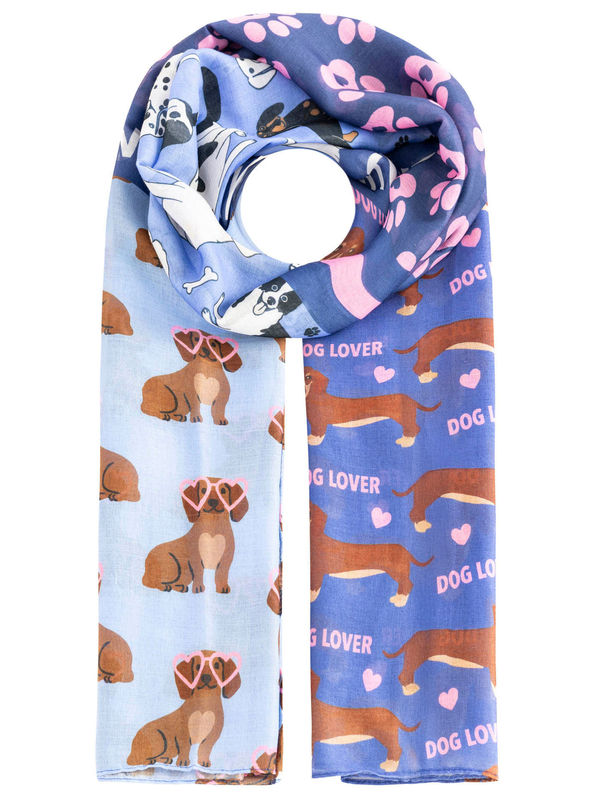 Zwillingsherz - Schal Dog Lover Pawsitive - Blau