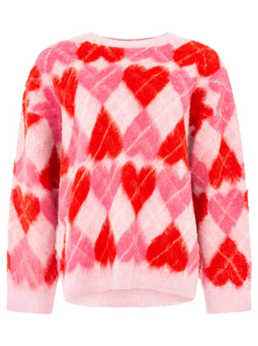 Zwillingsherz Pullover "ARGYLE LOVE" - Pink
