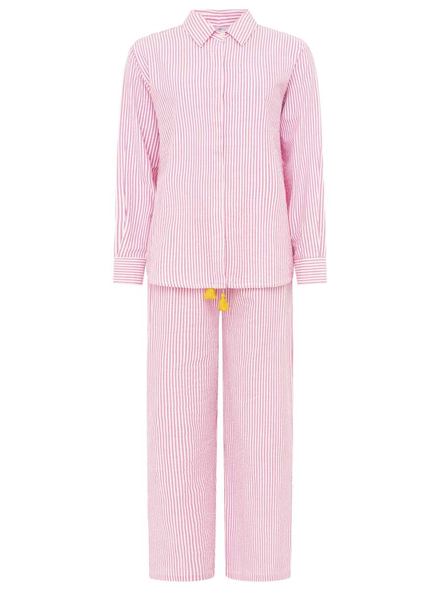 Zwillingsherz - Set lang (Hemd + Hose) - Streifen Pink/Weiß