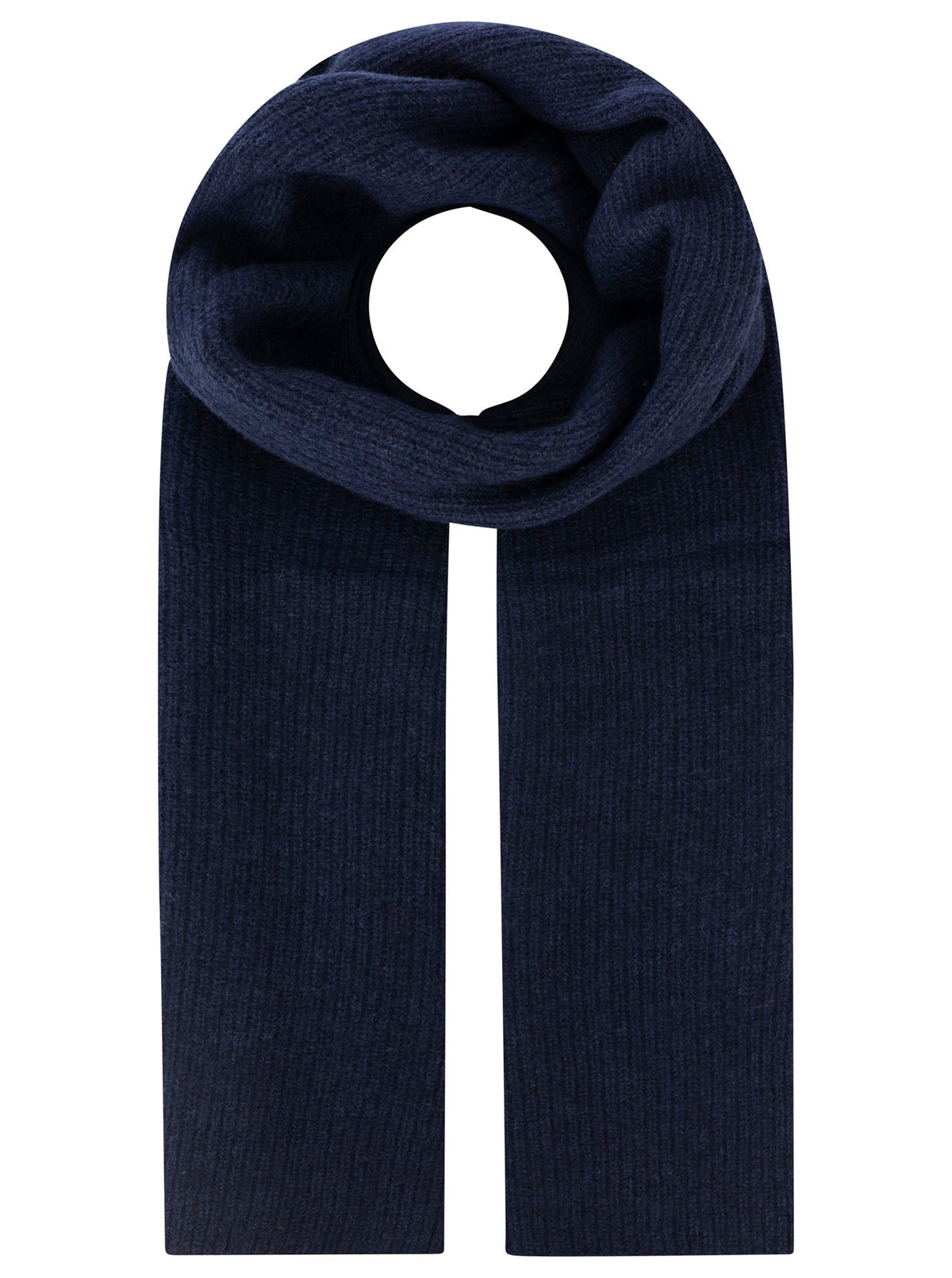 Zwillingsherz 100% Kaschmir Gerippter Schal "Cozy" - Marine