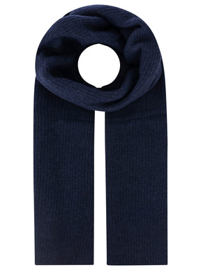 Zwillingsherz 100% Kaschmir Gerippter Schal "Cozy" - Marine