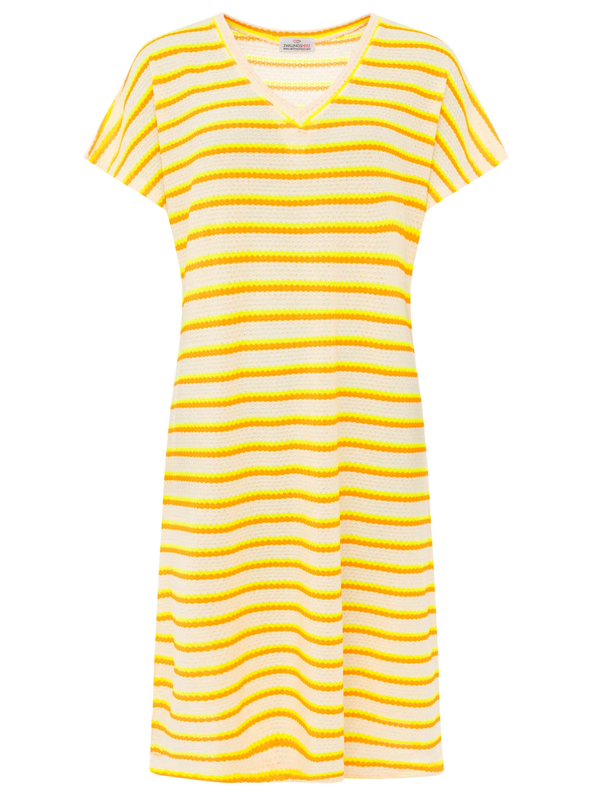 Zwillingsherz - Häkelkleid "Summer Lines" Gelb