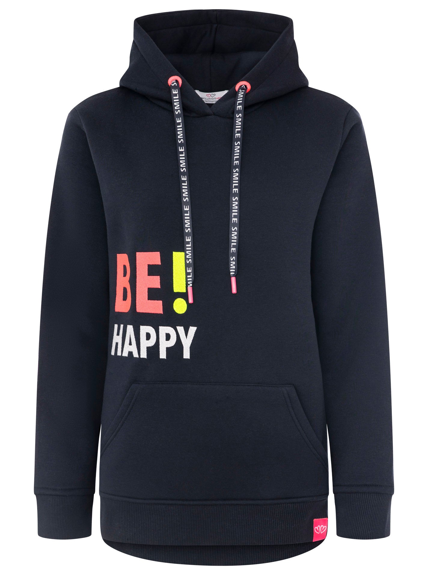 Zwillingsherz - Hoodie "Be Happy" - Marineblau