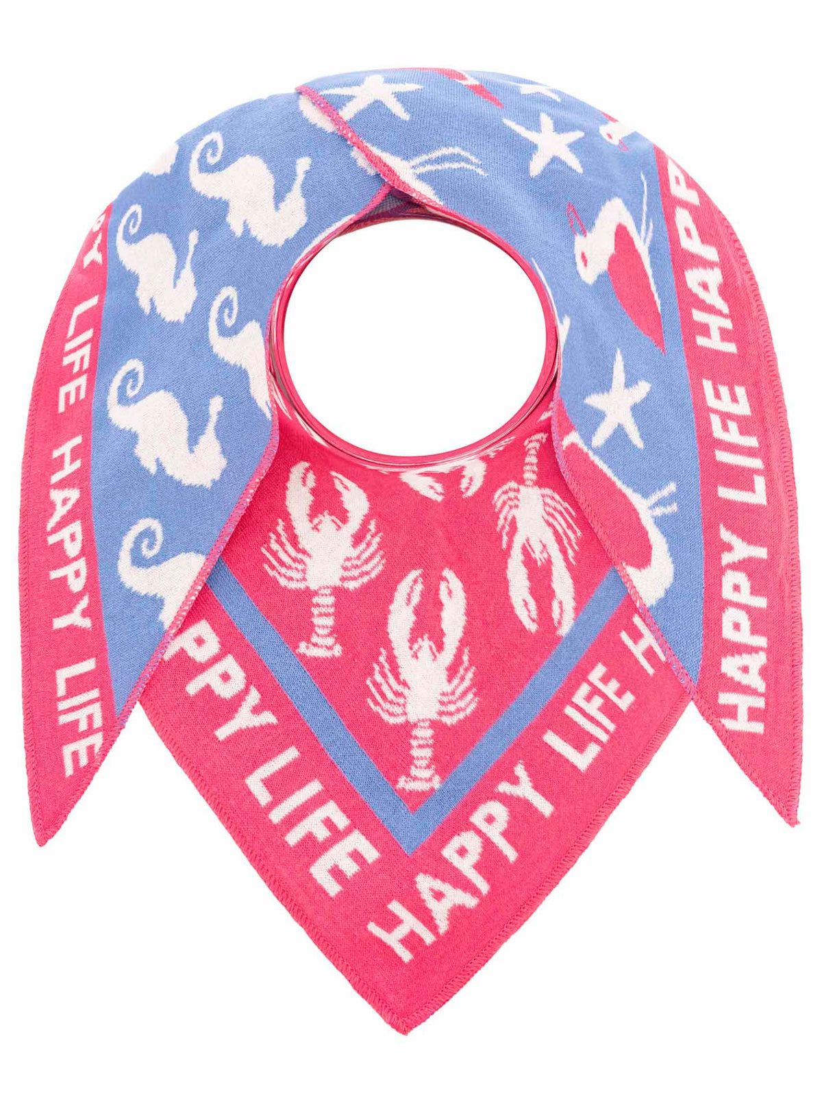 Zwillingsherz - Dreieckstuch/Schal „Happy Life Hummer" - Pink
