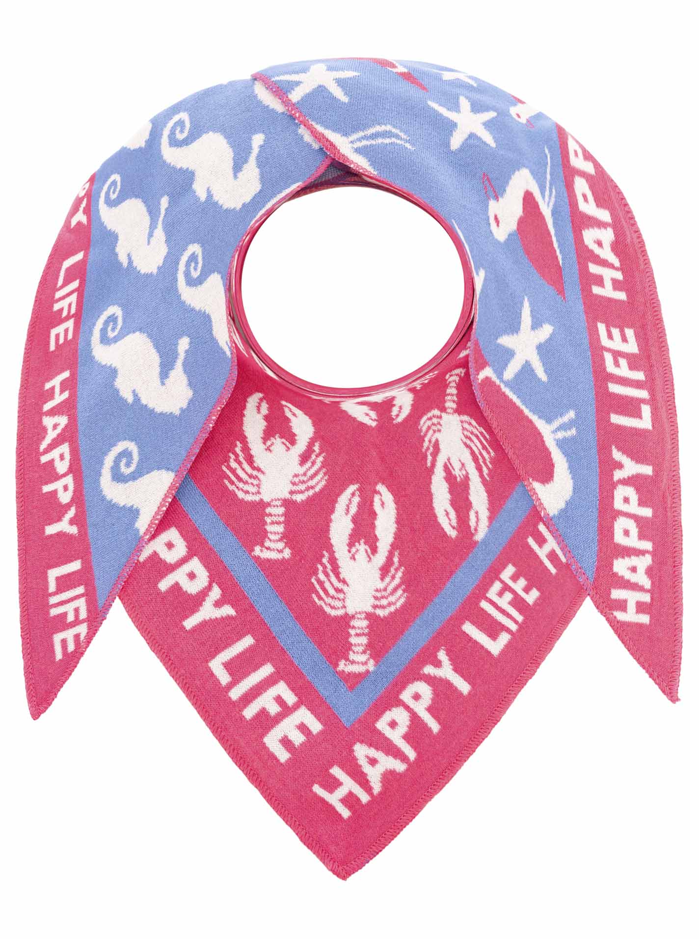 Zwillingsherz - Dreieckstuch/Schal „Happy Life Hummer" - Pink