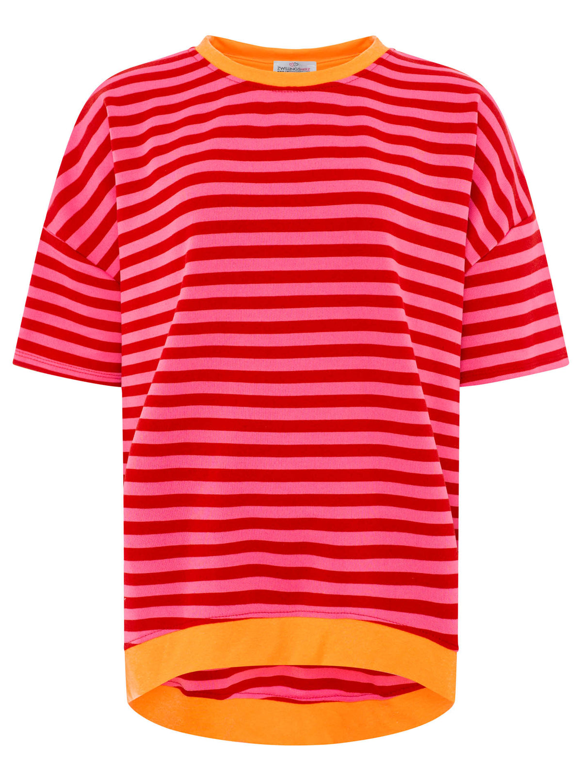 Zwillingsherz - Oversize Shirt "Neon Streifen" - Beere
