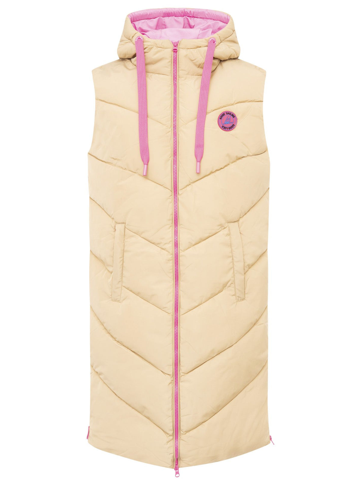 Steppweste (Neu) - Beige/Pink