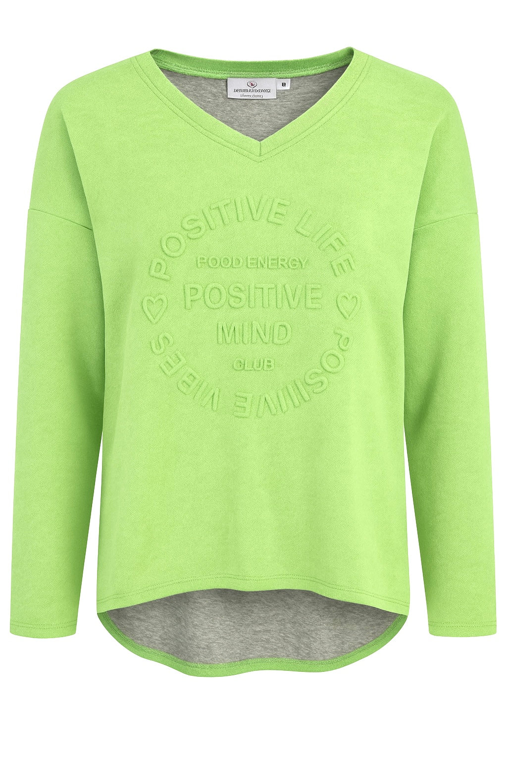 Zwillingsherz Sweatshirt Positive Mind - Neongrün