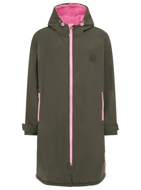 Zwillingsherz - Oversize Teddy Windjacke - Khaki/Pink