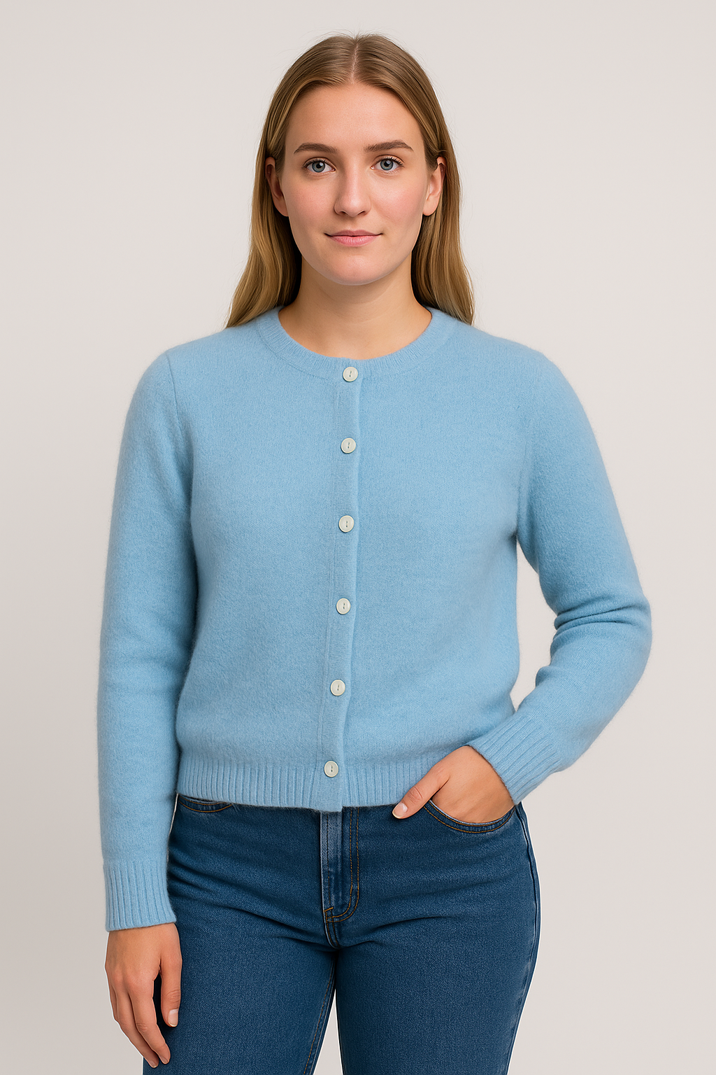 Flair - Baby Alpaka Cardigan - Blau