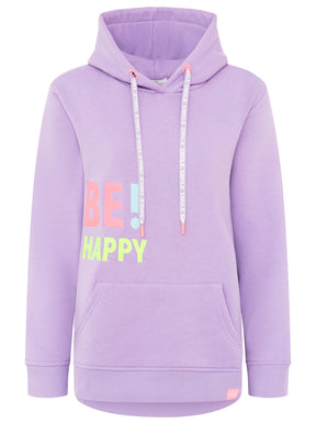 Zwillingsherz - Hoodie "Be Happy" - Flieder