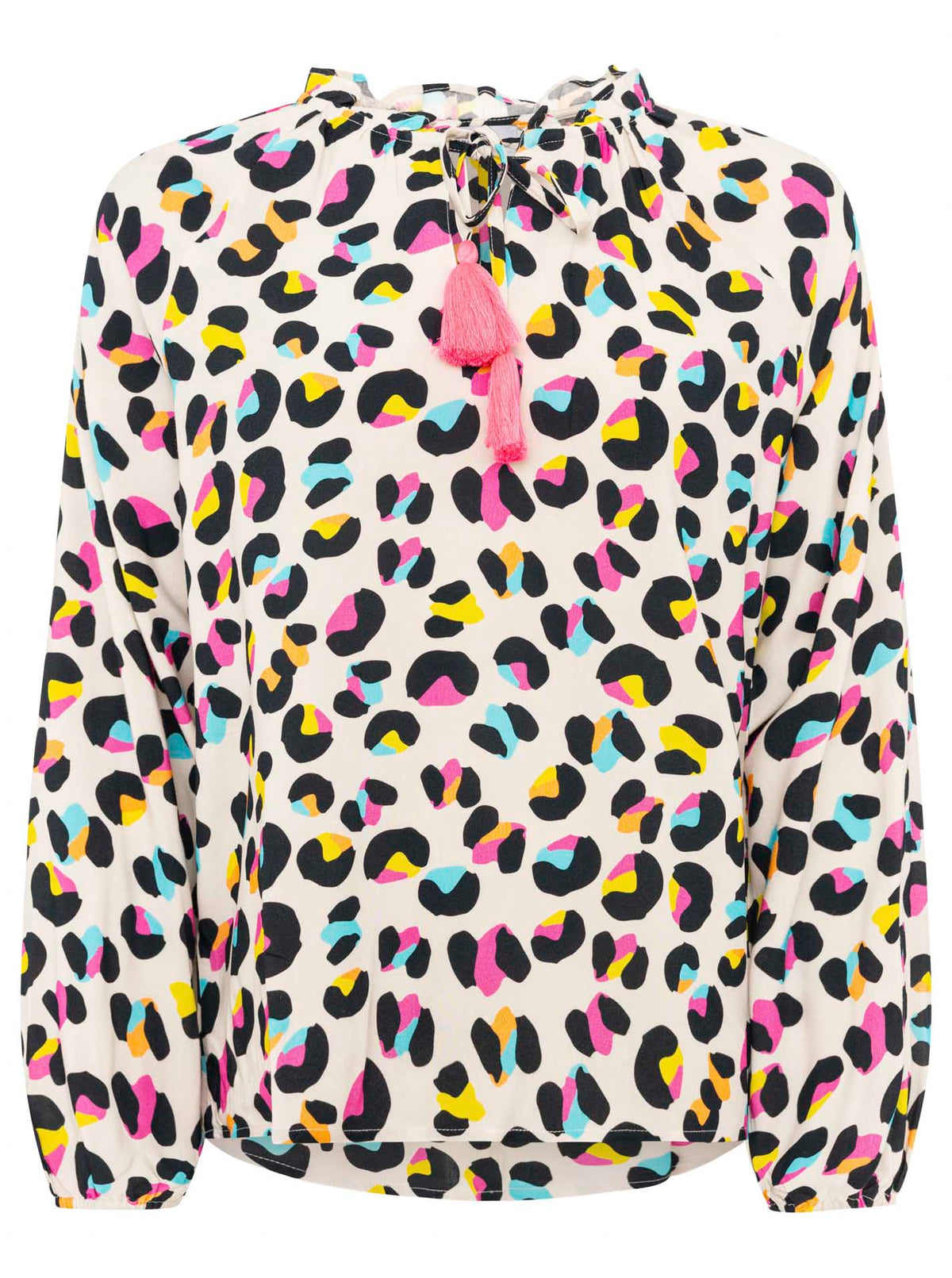 Zwillingsherz - Langarmbluse "Leo" - Beige/Pink/Weiß