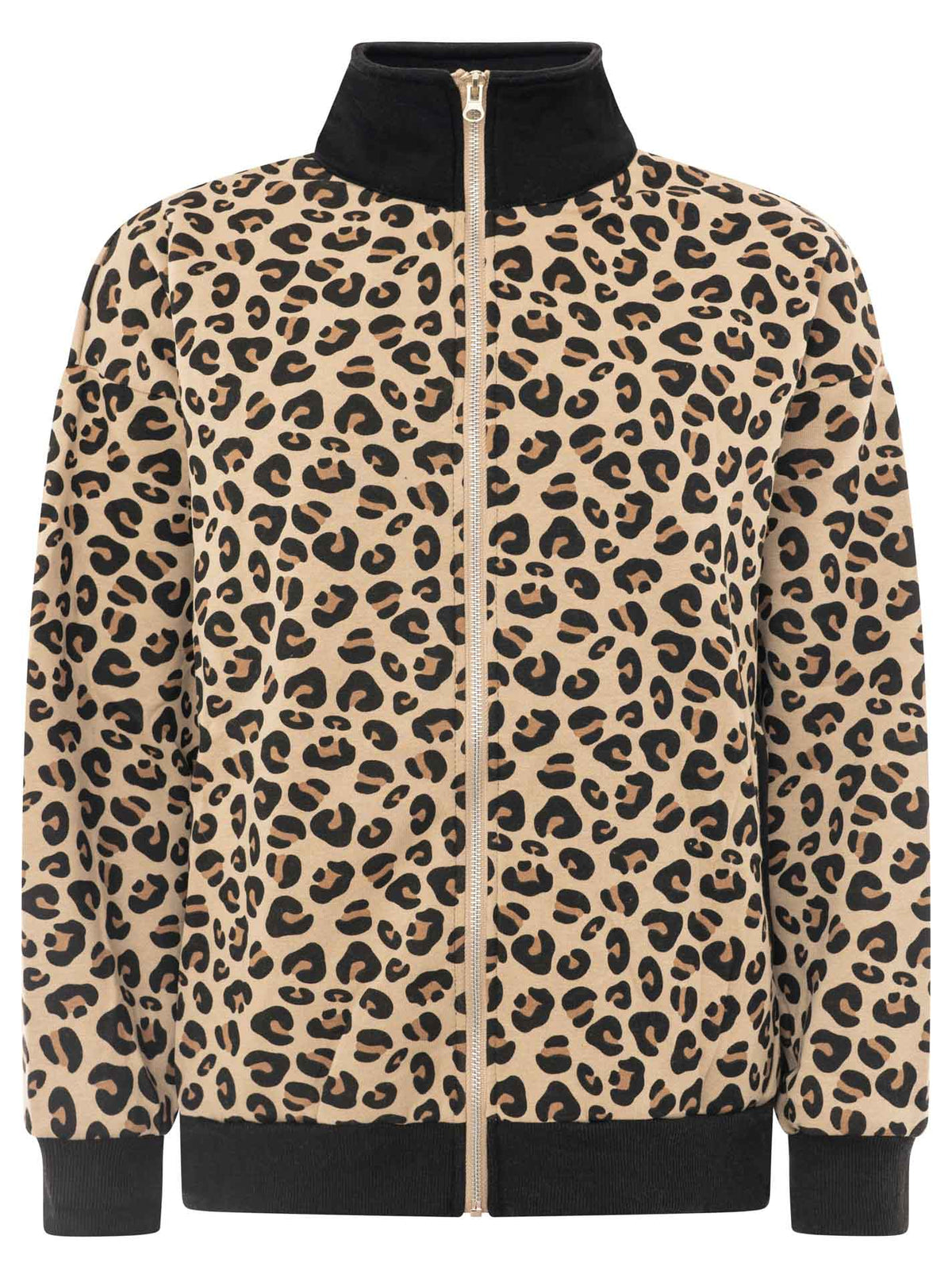 Zwillingsherz - Sweatjacke Zip Leo - Beige/Schwarz