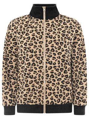 Zwillingsherz - Sweatjacke Zip Leo - Beige/Schwarz