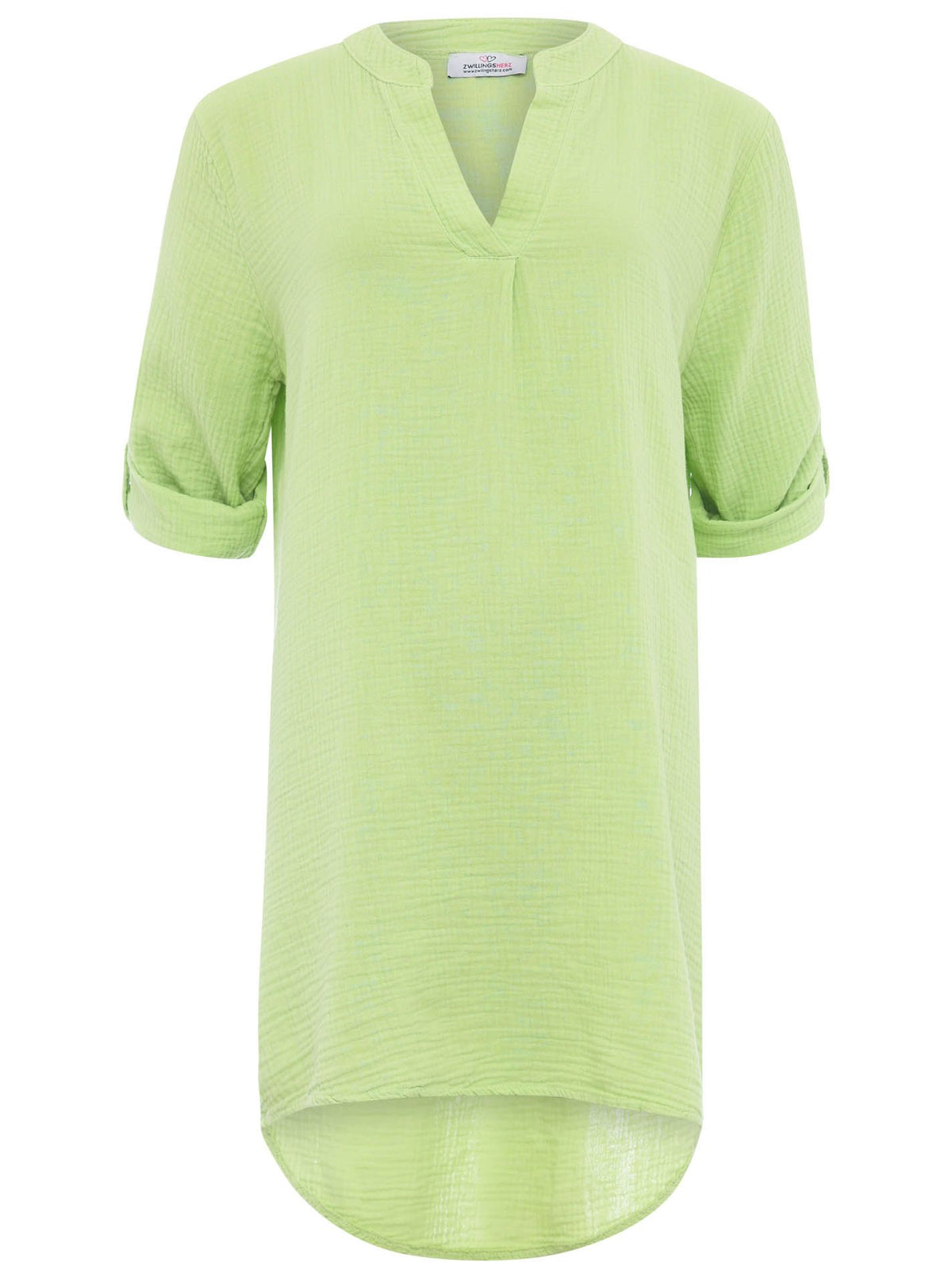 Zwillingsherz - Musselin Tunika/Kleid - Hellgrün/Lime