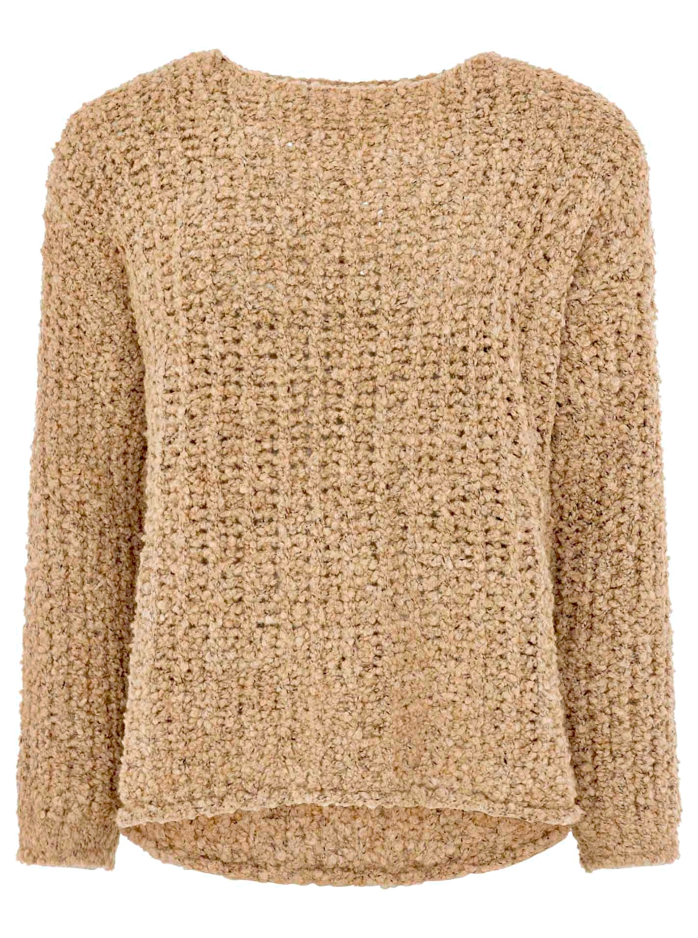 Zwillingsherz - Oversize Pullover mit Wolle - Beige