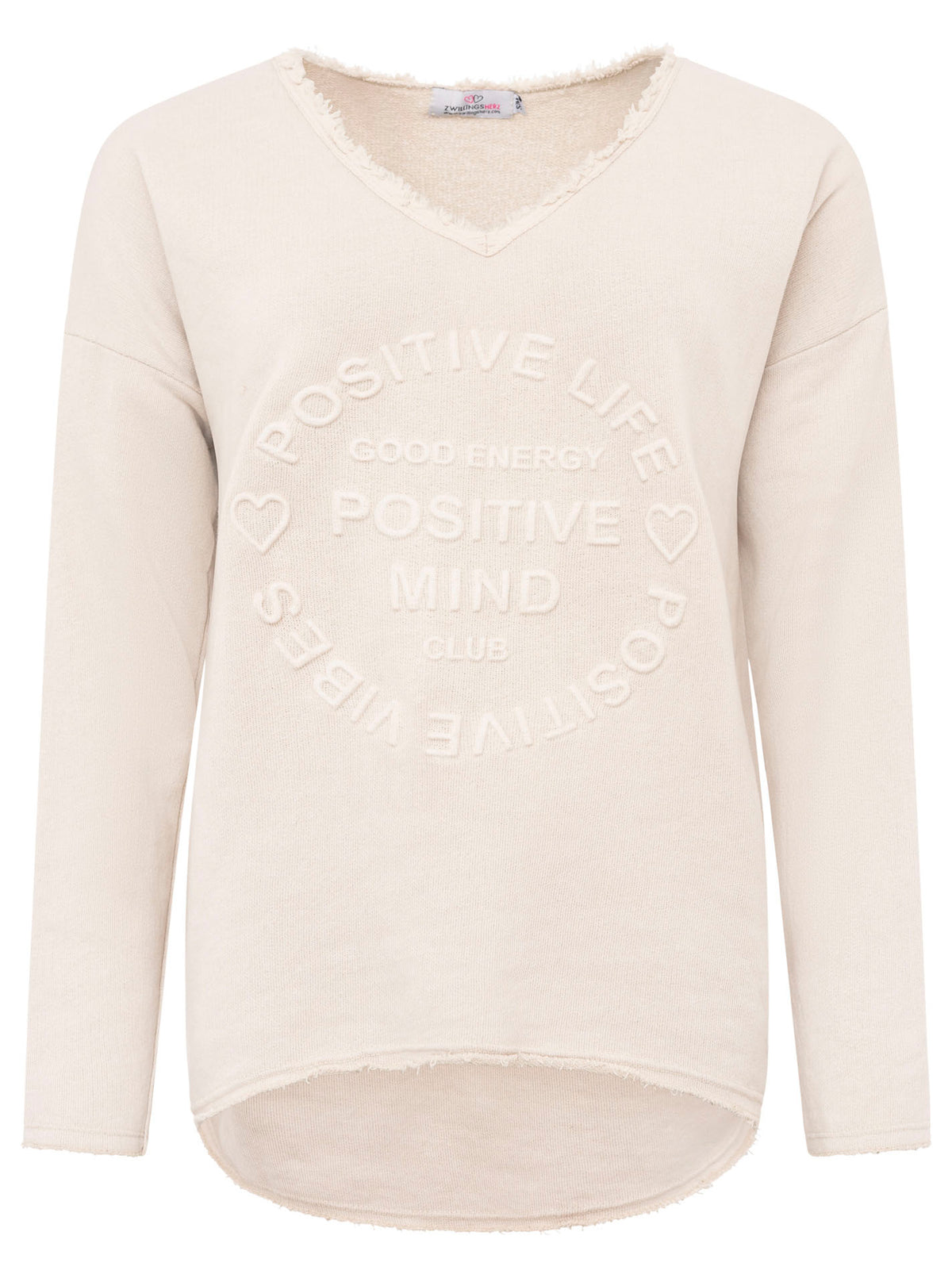 Zwillingsherz -  Sweatshirt "Positive Mind" - Beige