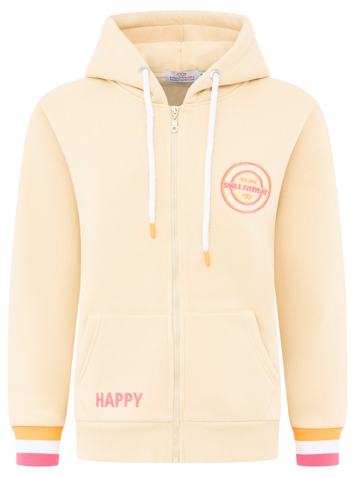 Zwillingsherz - Hoodiejacke Smile - Beige