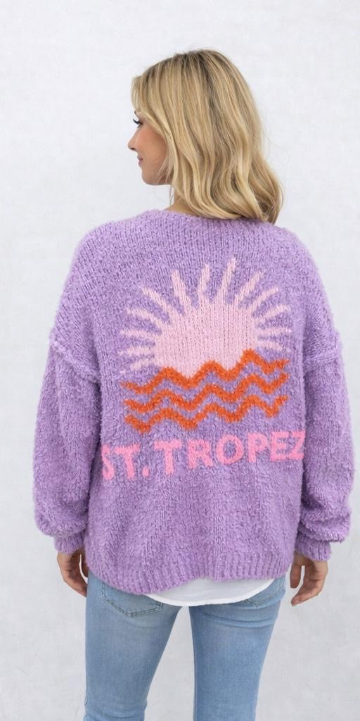 Cardigan "St Tropez" - Made in Italy - Flieder
