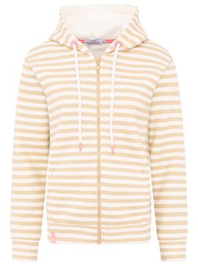 Zwillingsherz - Hoodiejacke "Streifen Smile" Beige