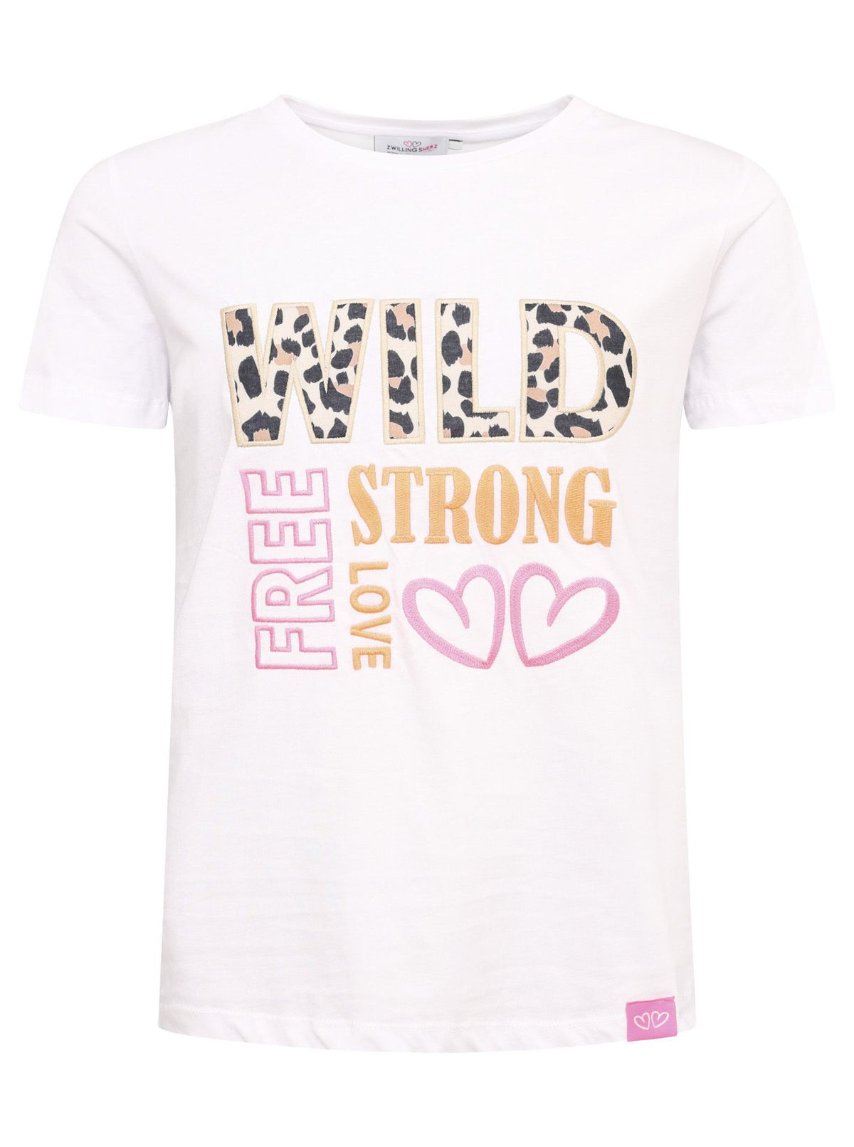 Zwillingsherz - T-Shirt „Wild free strong“ - Weiß