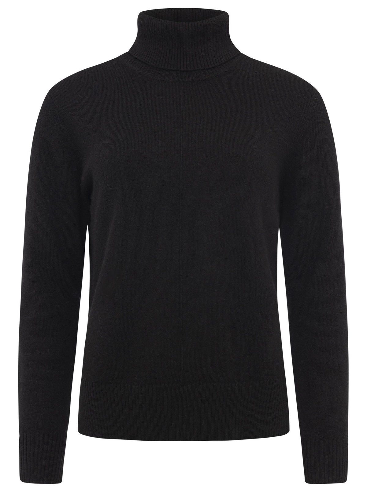 Zwillingsherz 100% Kaschmir Rollkragen Pullover - Schwarz
