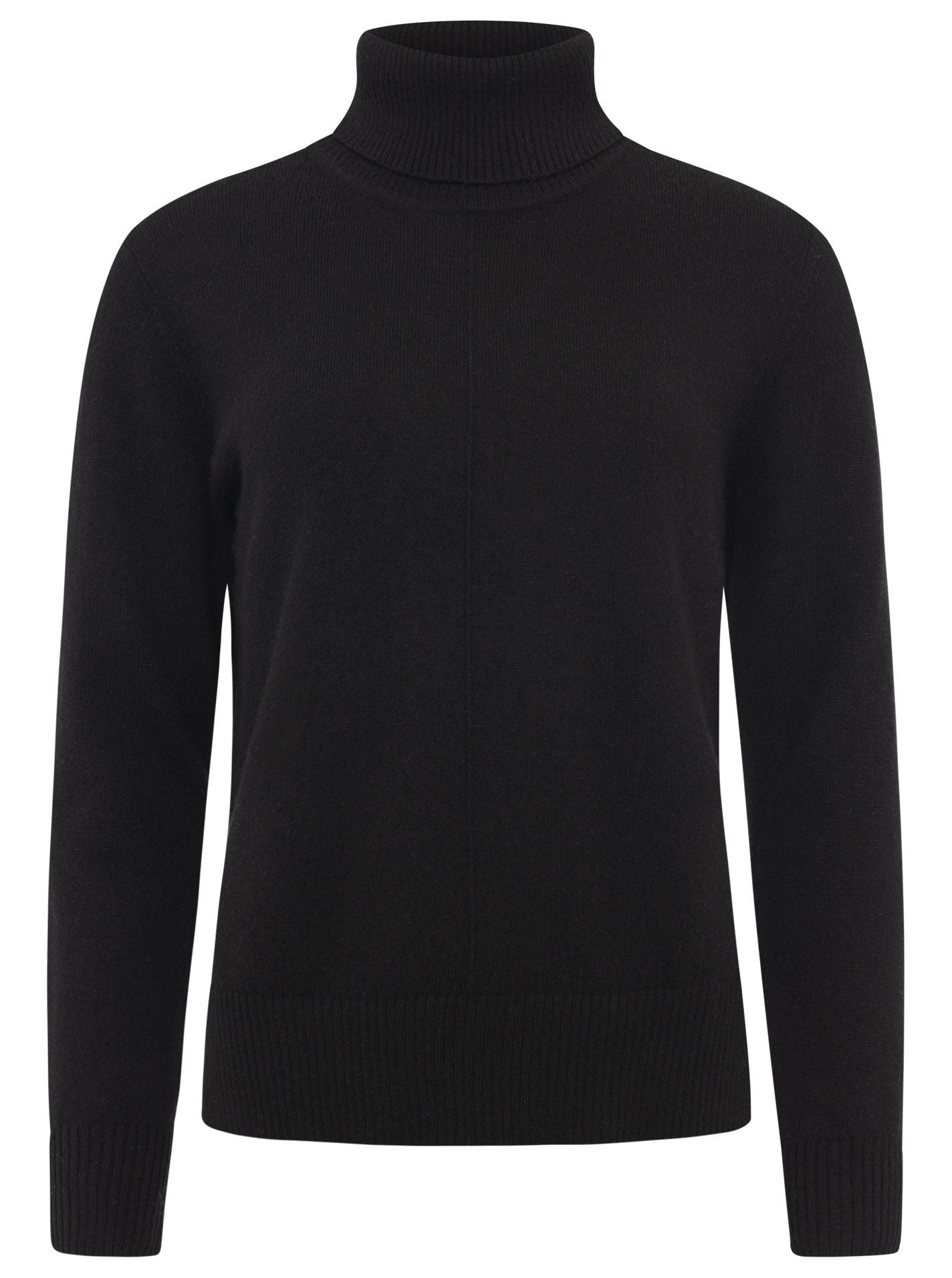 Zwillingsherz 100% Kaschmir Rollkragen Pullover - Schwarz