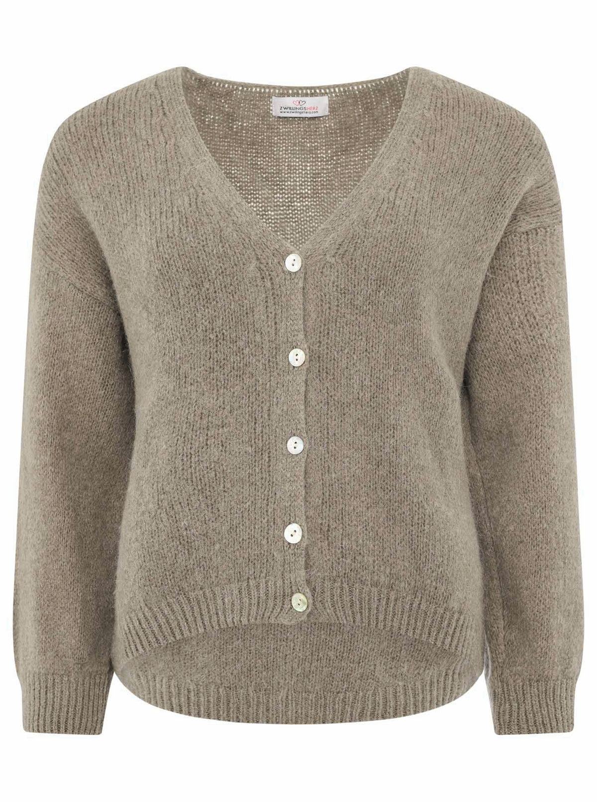 Zwillingsherz - Weicher Alpaka Cardigan - Olive