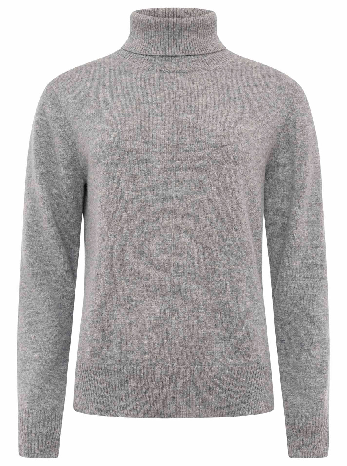 Zwillingsherz 100% Kaschmir / Cashmere Rollkragen Pullover - Hellgrau