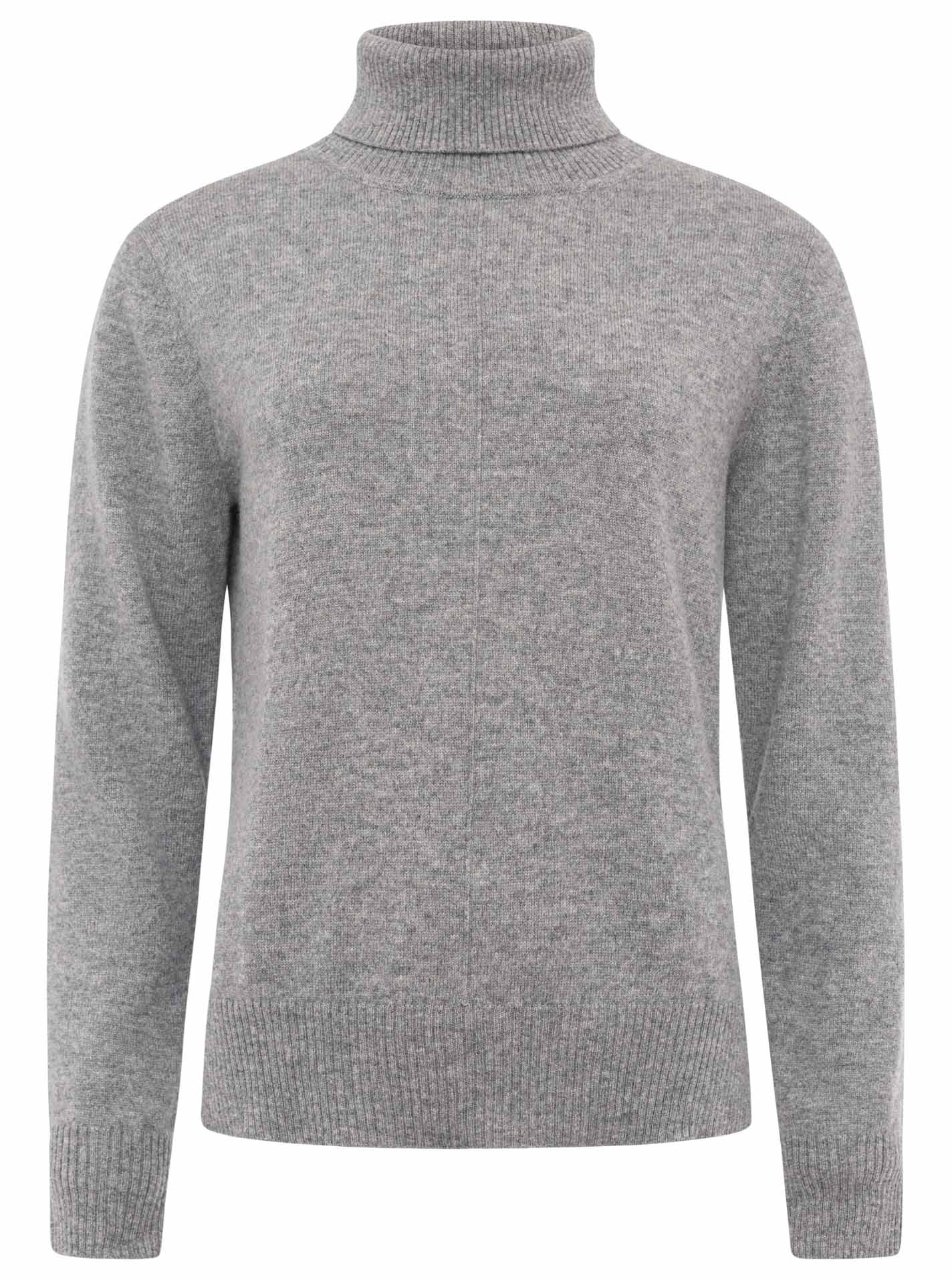 Zwillingsherz 100% Kaschmir / Cashmere Rollkragen Pullover - Hellgrau