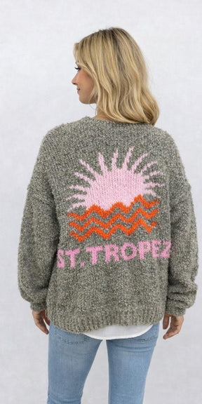 Cardigan "St Tropez" - Made in Italy - Khaki