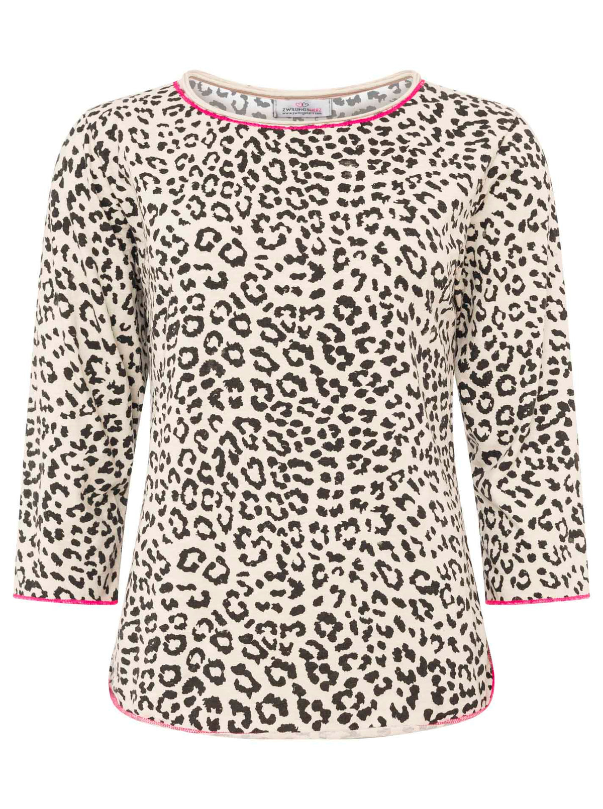 Zwillingsherz - 3/4 Arm Shirt - Leo Neon - Beige/Pink