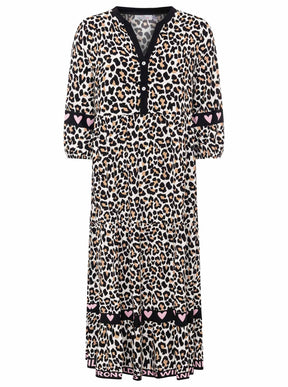 Zwillingsherz - Maxi Kleid Classic Leo - Beige/Schwarz