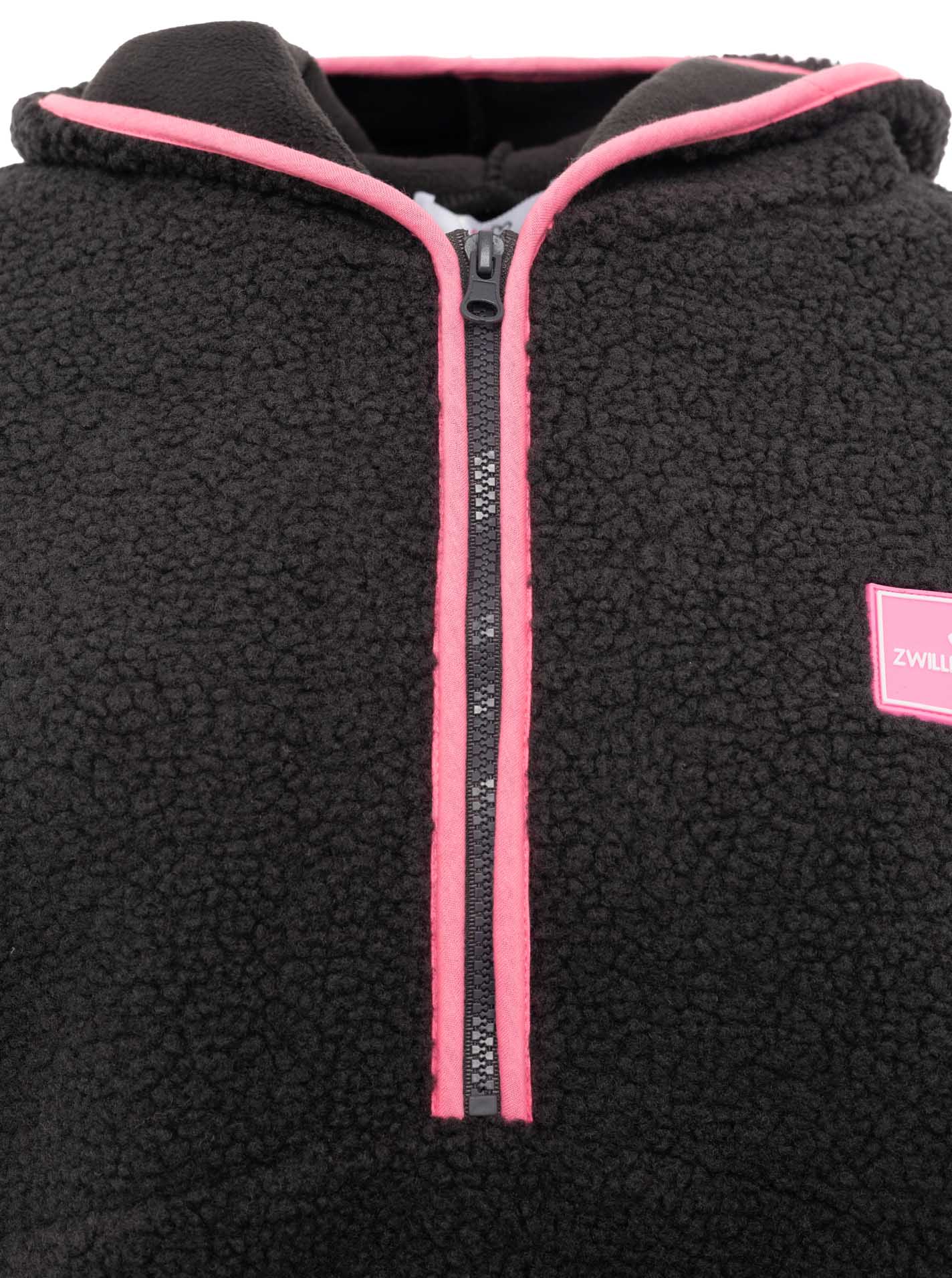 Zwillingsherz - Teddyhoodie mit Zipper - Schwarz