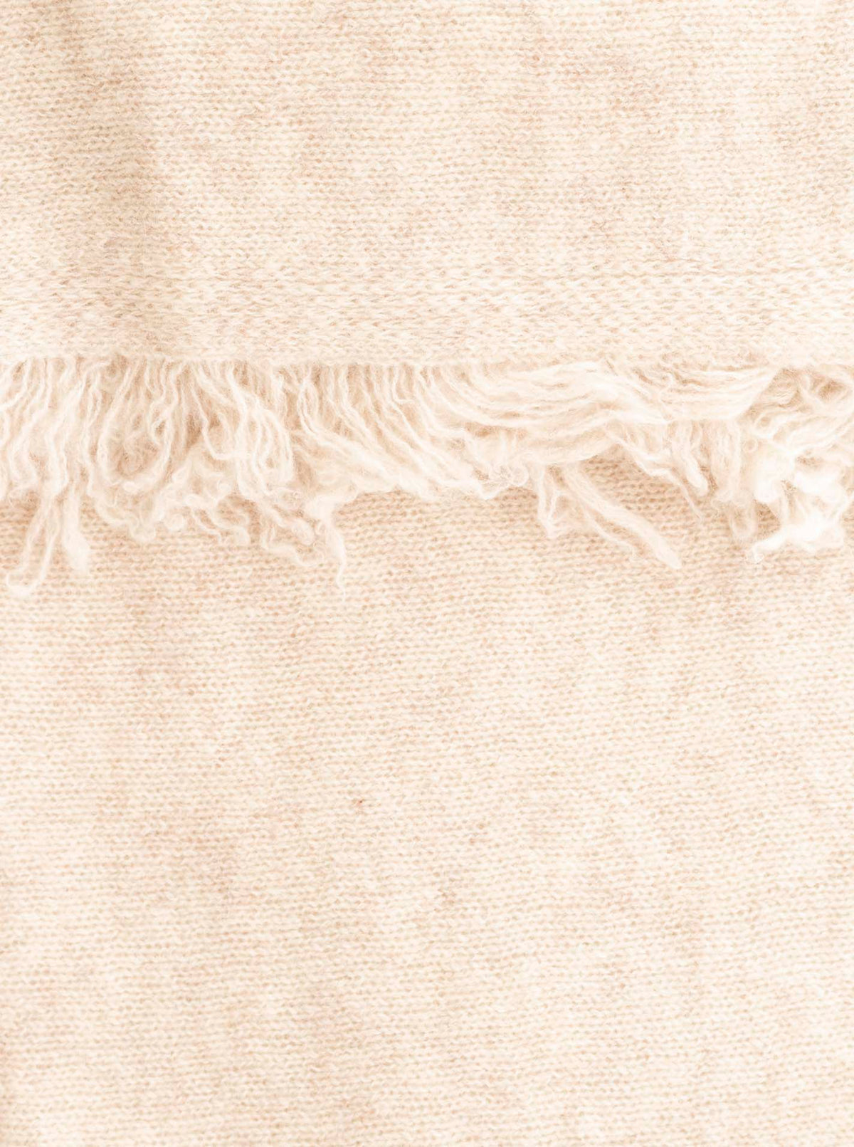 Zwillingsherz 100% Cashmere/Kaschmir Fransenschal - Hellbeige