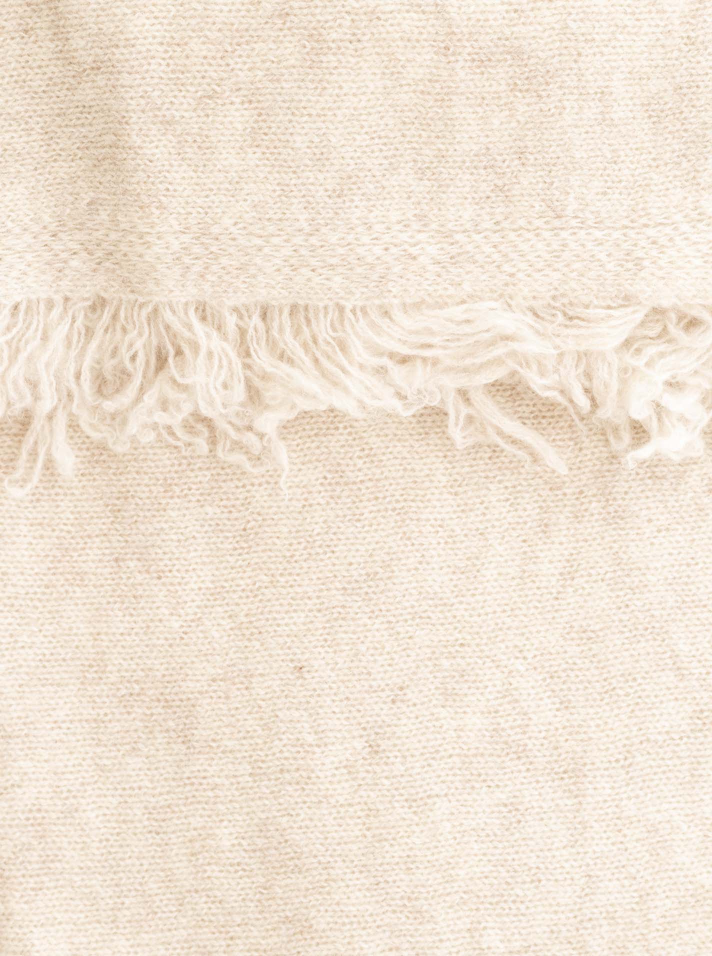 Zwillingsherz 100% Cashmere/Kaschmir Fransenschal - Hellbeige