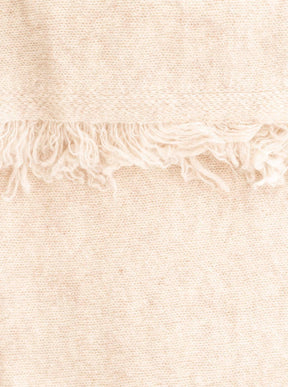 Zwillingsherz 100% Cashmere/Kaschmir Fransenschal - Hellbeige