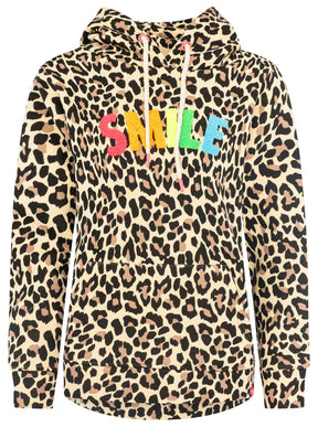 Zwillingsherz - Hoodie "Leo Smile" - Beige/Pink/Orange