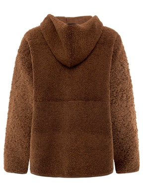 Zwillingsherz - Oversize Teddy Fleece Hoodie - Braun