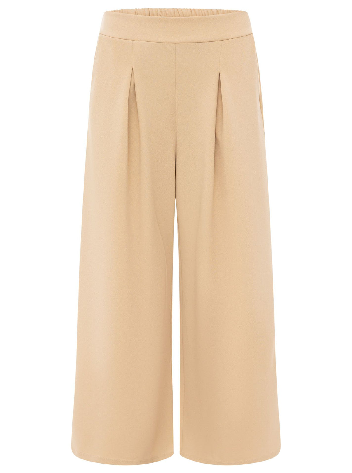 Zwillingsherz Oversize Stoffhose "Bundfalte" - Dunkelbeige