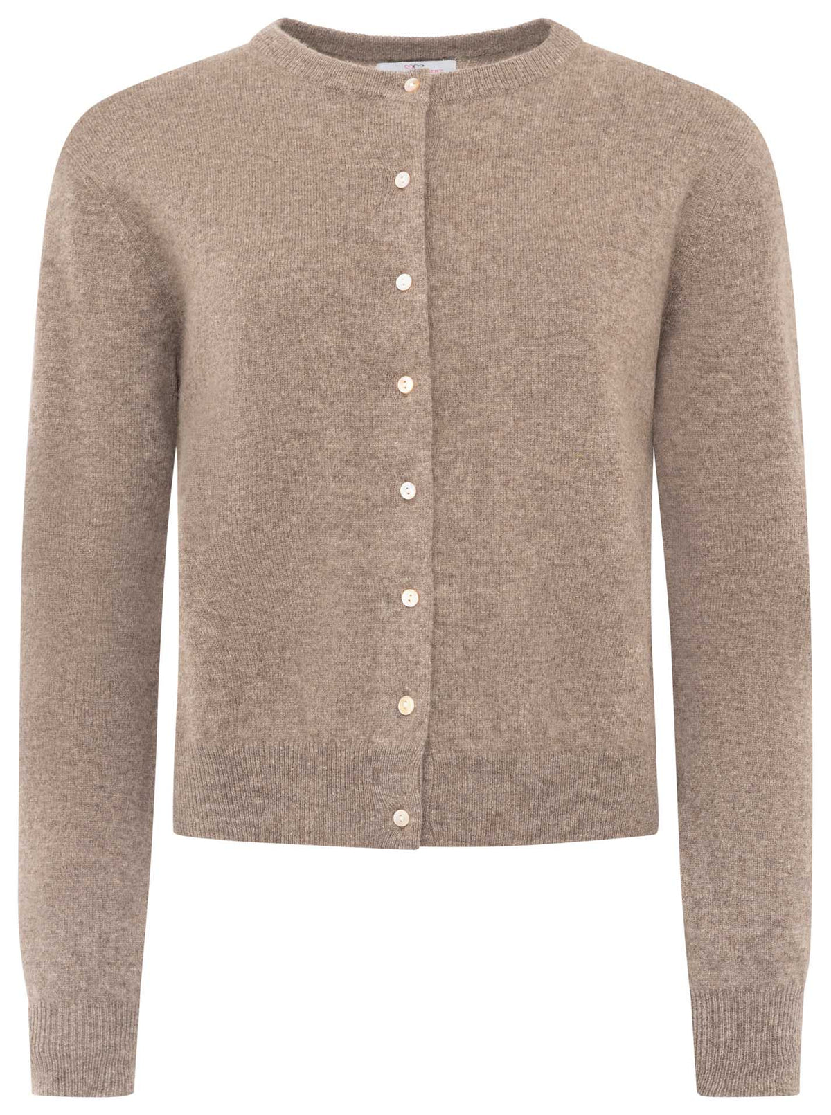 Zwillingsherz Kaschmir Strickjacke Perlmutt (100% Cashmere) - Taupe