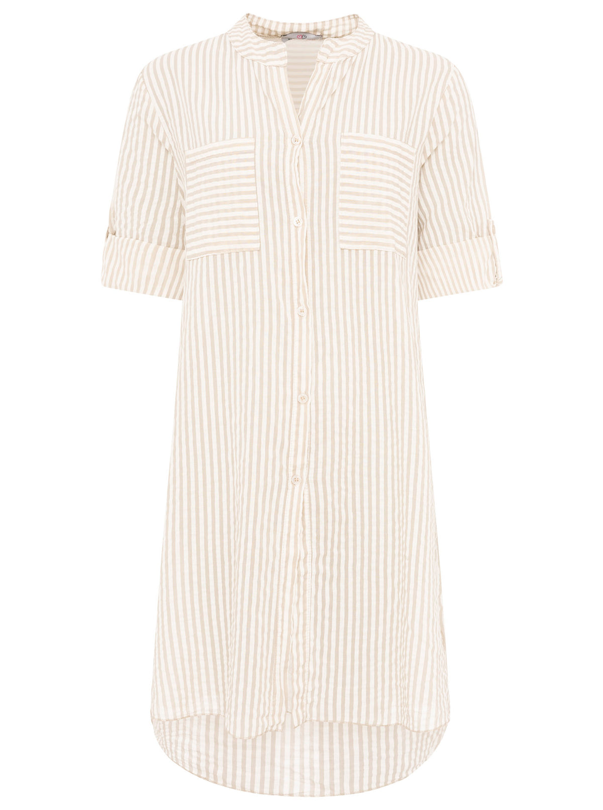 Zwillingsherz - Longbluse Kida (Streifen) - Beige