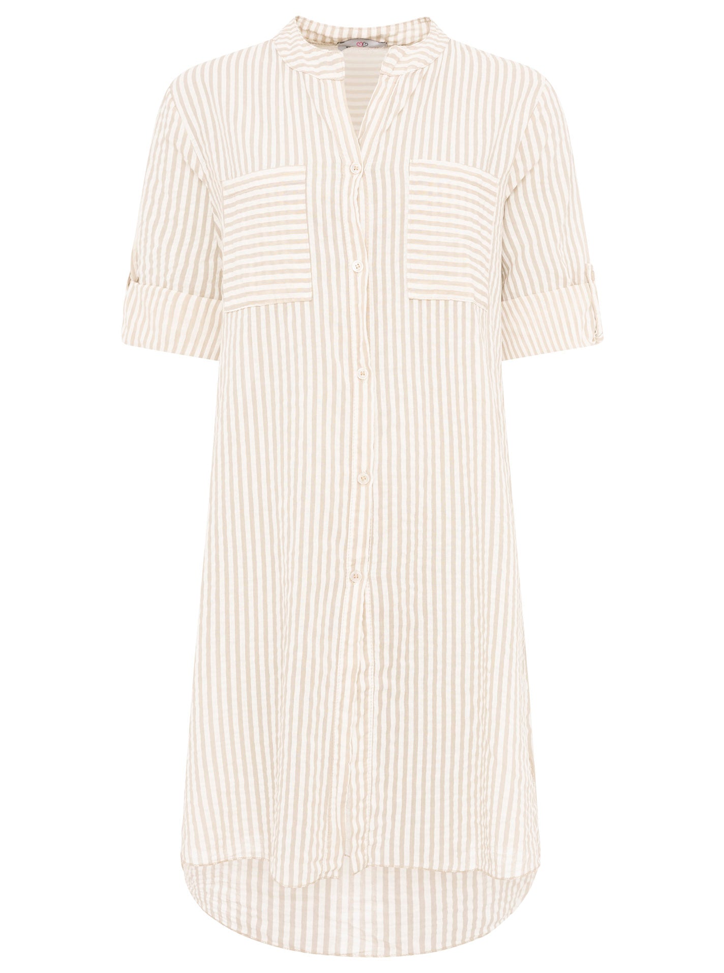 Zwillingsherz - Longbluse Kida (Streifen) - Beige