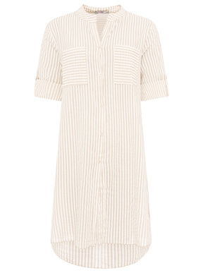 Zwillingsherz - Longbluse Kida (Streifen) - Beige