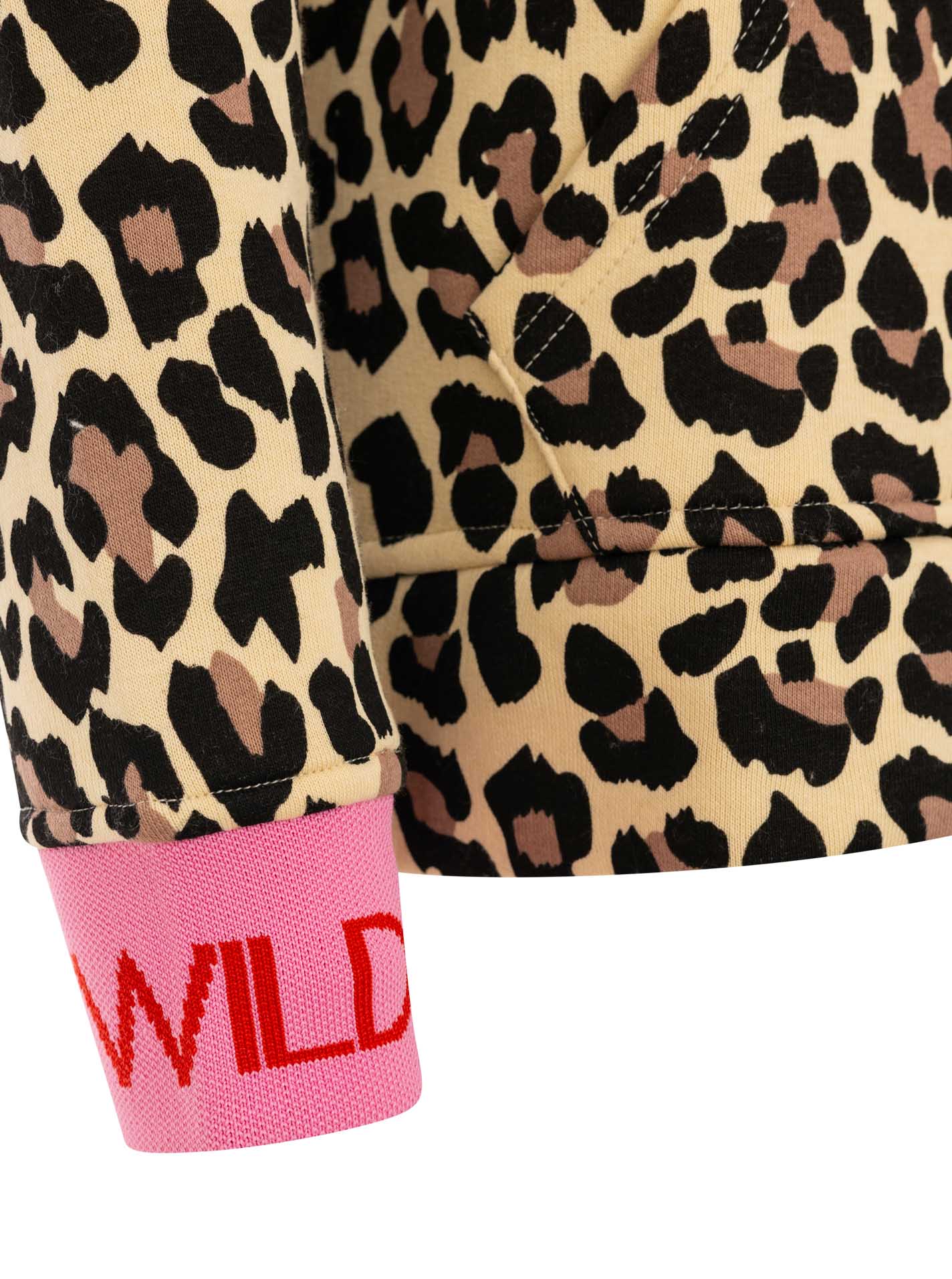 Zwillingsherz - Hoodie "Leo AOP Wild" - Beige/Schwarz