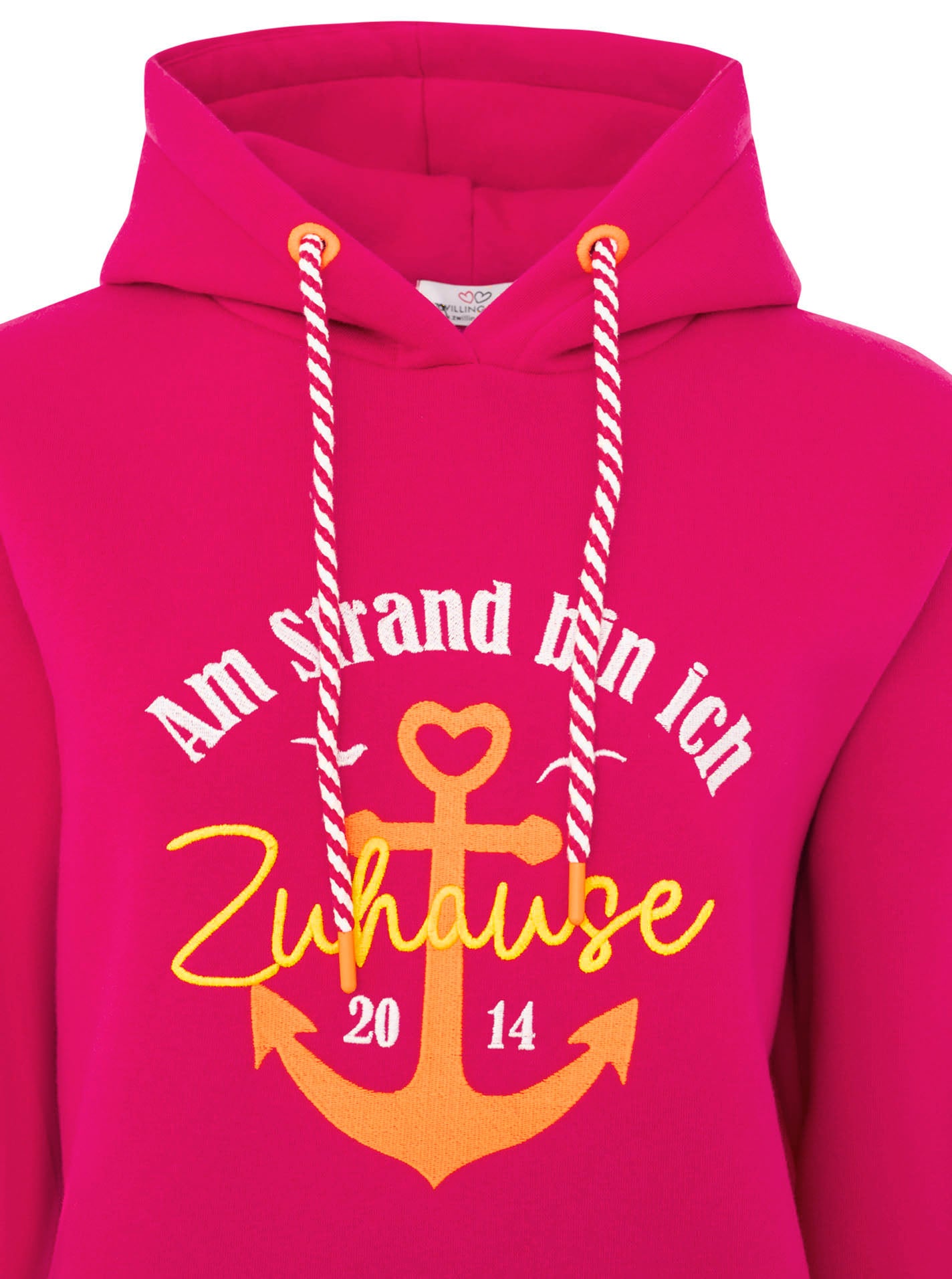 Zwillingsherz - Hoodie "Strand Zuhause" - Fuchsia