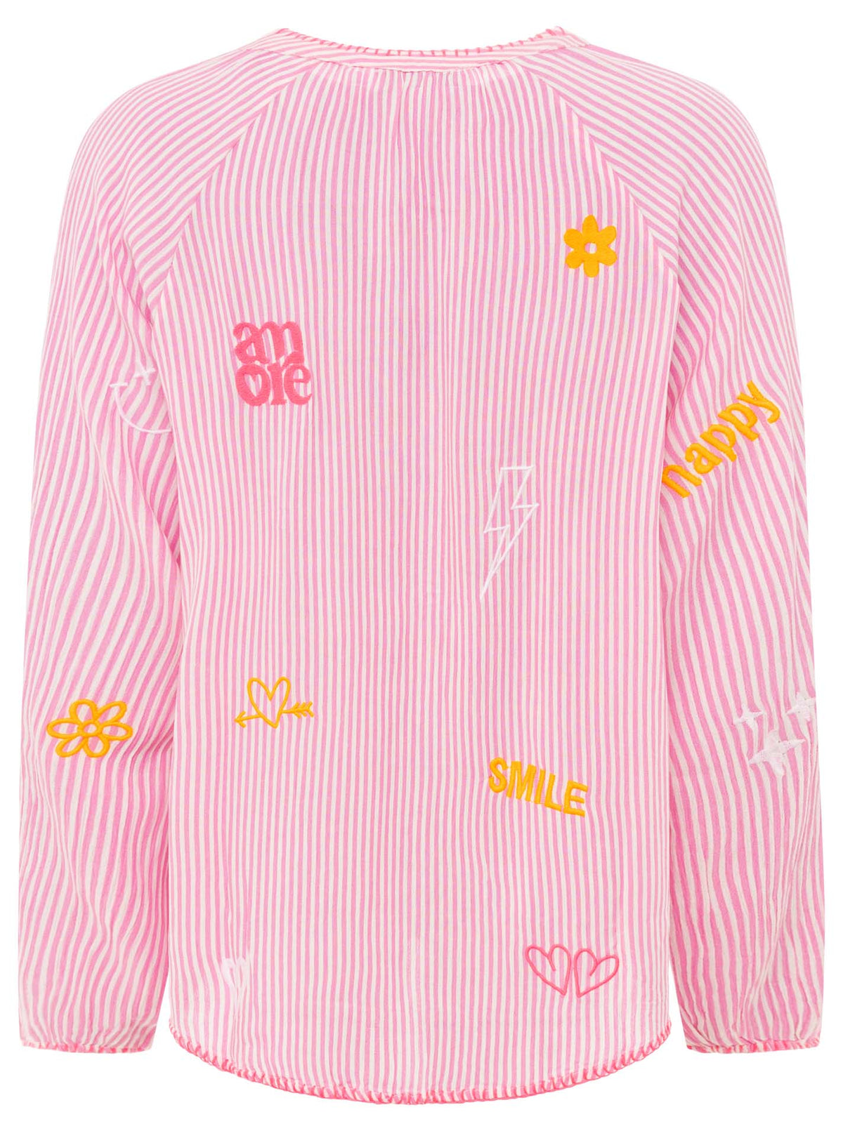 Zwillingsherz - Bluse V-Ausschnitt "Smile & Amore" - Pink