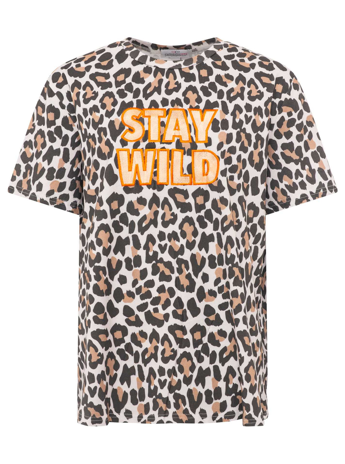 Zwillingsherz - T-Shirt "Stay Wild" - Beige/Orange