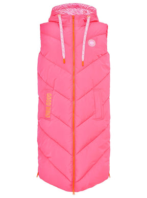 Zwillingsherz - Steppweste Zebra "Be Happy & Smile" - Neon Pink
