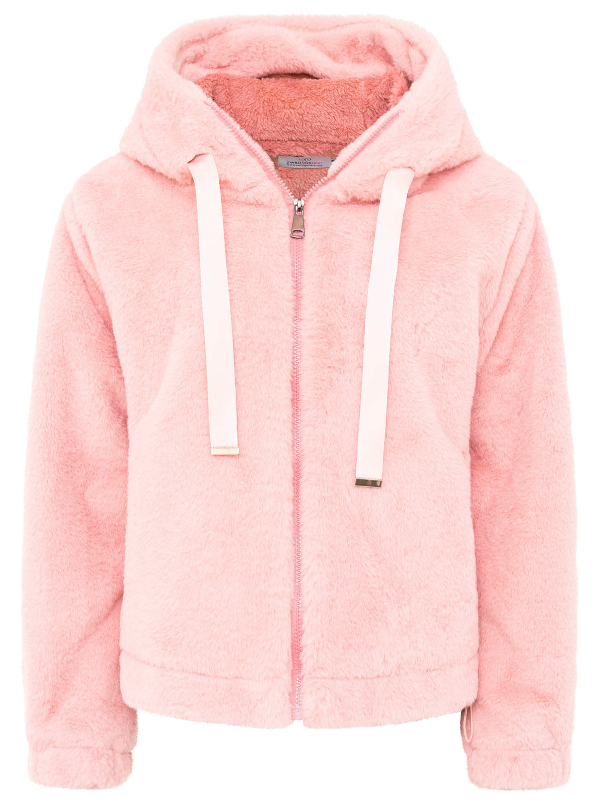 Zwillingsherz Teddy Kuscheljacke - Rosa